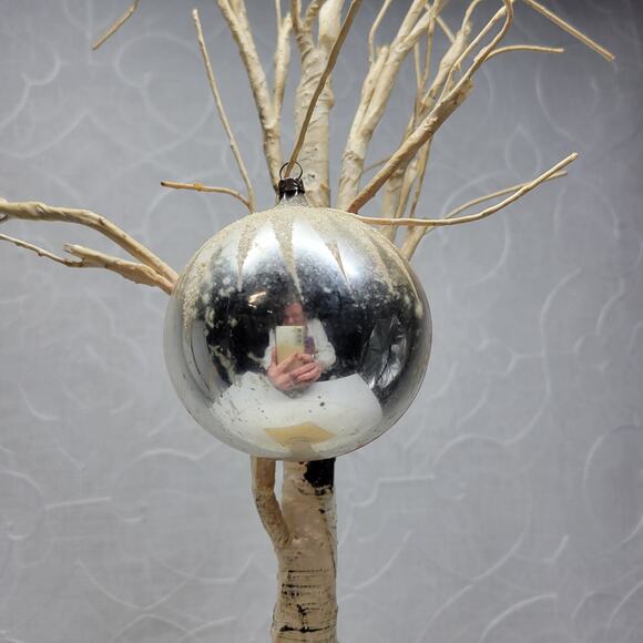 Antique Swan Indent Reflector Ornament 2.5" Red Hand Painted Starburst Poland - Picture 9 of 13